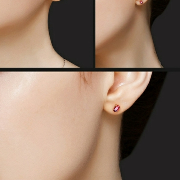 🎀925-2ct Ruby Studs - Picture 3 of 6